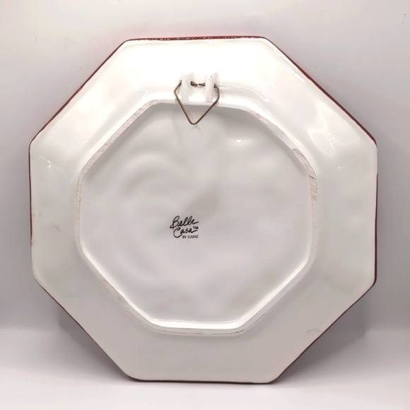 Bella Casa By Ganz Octagonal Rooster Plate With Wall Hanger - Picture 4 of 6
